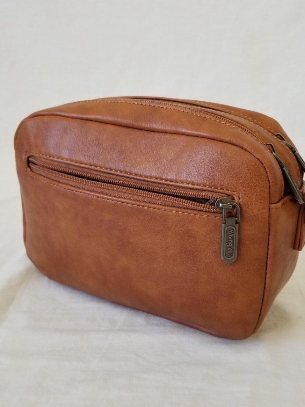 NWT! Wrangler Brown Faux Leather Purse Shoulder Crossbody Bag w/Detachable Strap - Picture 6 of 13